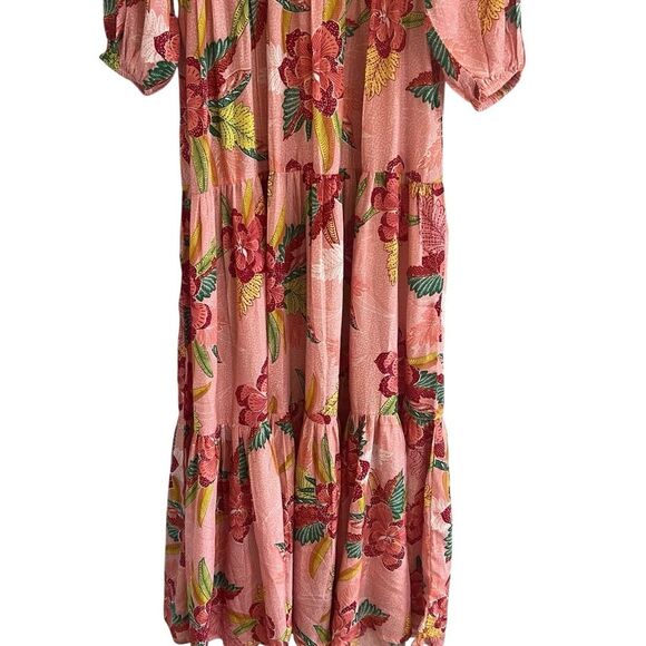 Connor & Blake Womens Floral Peasant Dress Size M Handmaid Beaded Boho Flowy - Picture 2 of 11